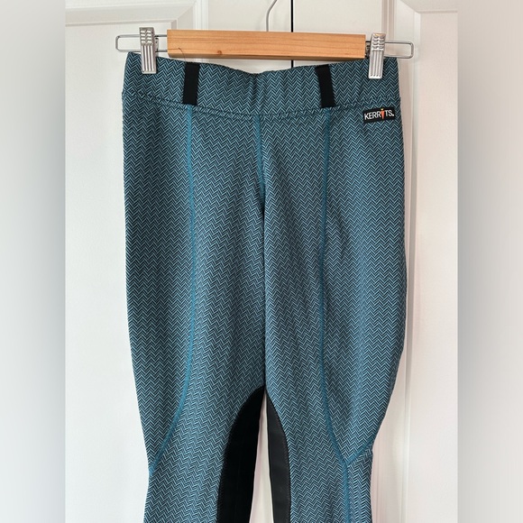 Kerrits Women’s Fleece Lite Chevron Equestrian Breeches Blue/Black (Size S) - Picture 2 of 11